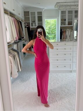 REVOLVE Norma Kamali Sexy Fuchsia Halter Maxi Dress - Women